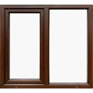 Окно пластиковое ПВХ VEKA двустворчатое 1270x1200 мм (ВxШ) однокамерный стеклопакет белый/темный дуб