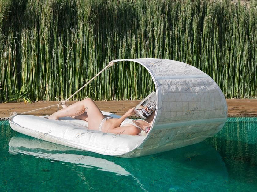 DVELAS Садовая кровать с зонтиком из ткани для парусов sun-id-1377289