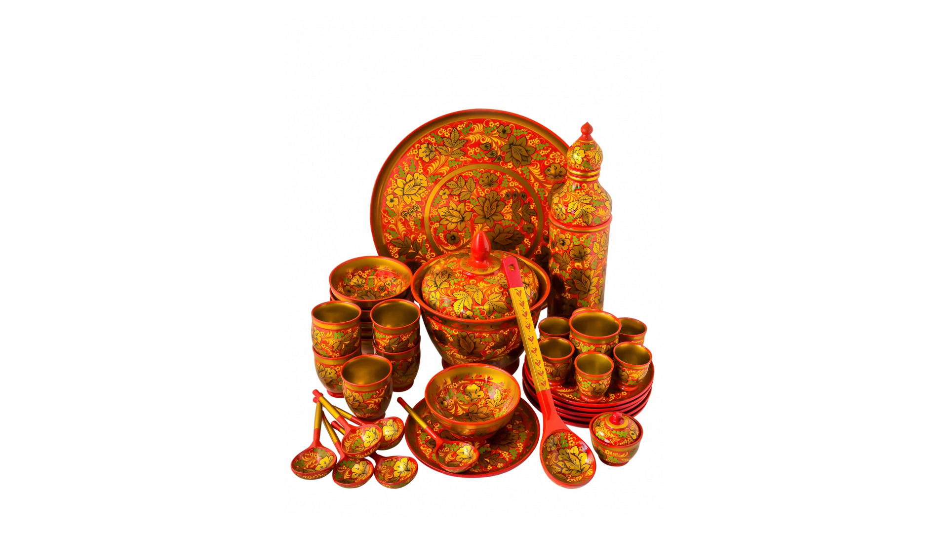 10660467 Хохломская Роспись Набор "Осенний" 35пред. (Высшая категория) Дерево  - Вид №1