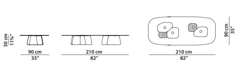 Низкий прямоугольный стеклянный журнальный столик Baxter Fany ARCH-00048999 - Вид №5