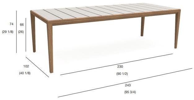 RODA Прямоугольный садовый стол из глазурованного керамогранита Teka sun-id-1480574 - Вид №2