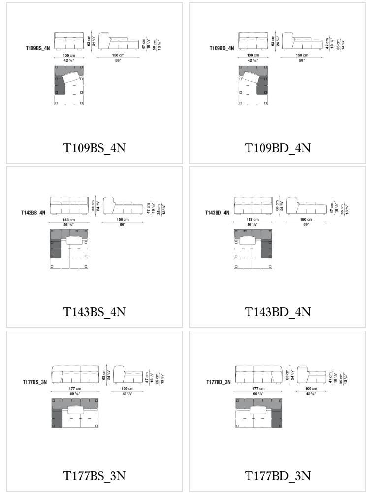 Секционный диван из ткани B&B Italia Tufty-Too ARCH-00095690 - Вид №10
