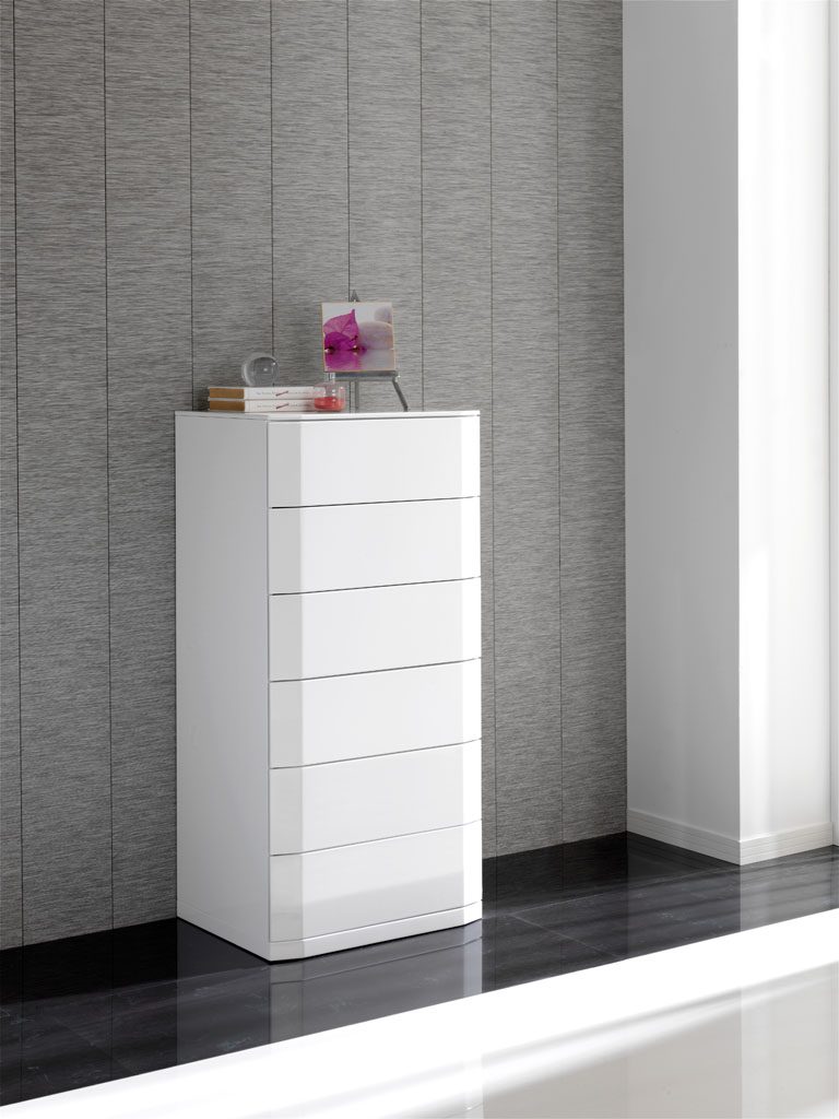 Комод белый высокий с 6 ящиками Bumblebee 2 ESF КОМОДЫ BUMBLEBEE 043910 Белый  - Вид №1