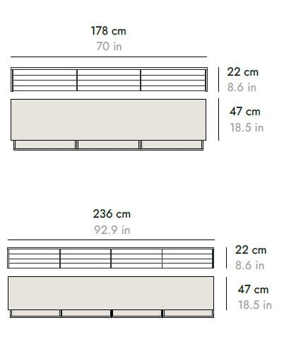 Деревянный подвесной шкаф для телевизора с ящиками Punt Sussex ARCH-00047811 - Вид №7