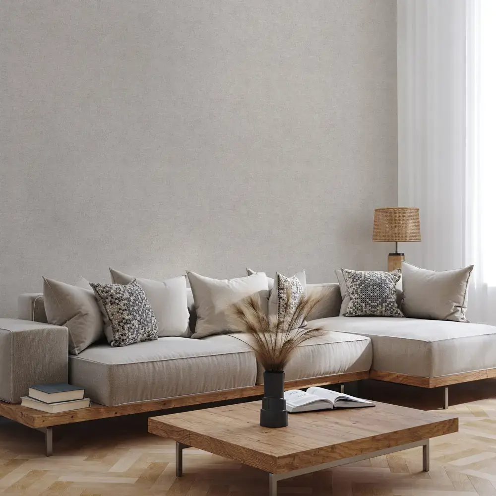 Обои флизелиновые KREAFORTA Linen темно-бежевые 1.06 м 77022-28 89454209 STLM-2124882 - Вид №3