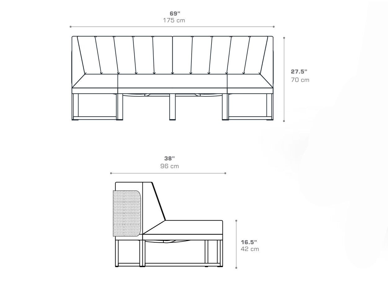 Тканевый изогнутый модульный садовый диван MAMAGREEN Munia ARCH-00029791 - Вид №10