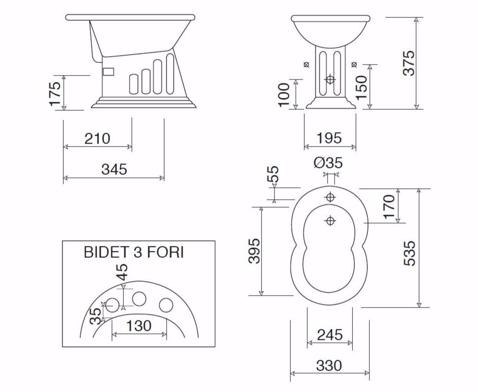 Биде напольное  Gentry Home sun-id-1356329 - Вид №3