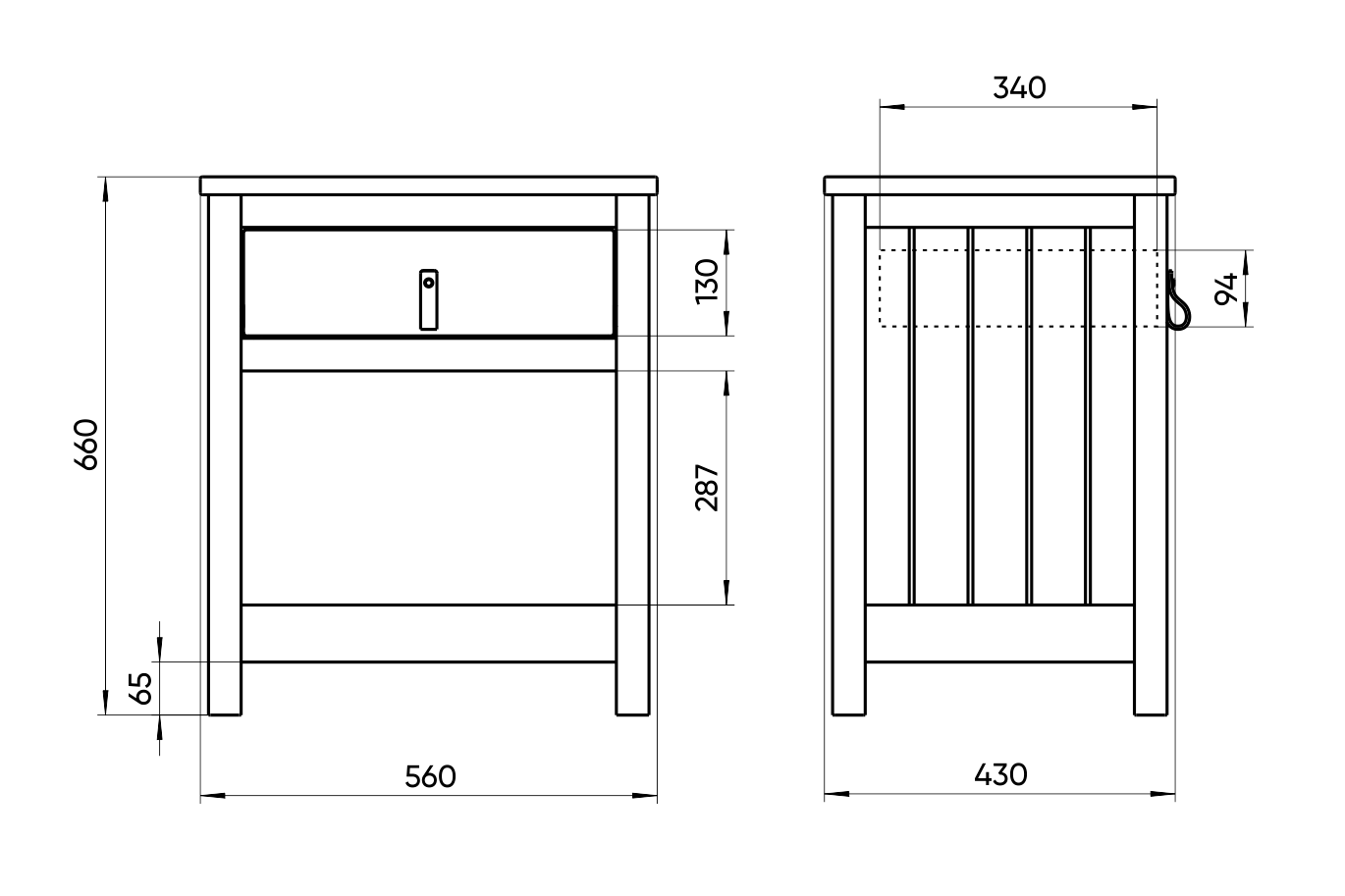 Прикроватная тумбочка серая Wood ELLIPSE ELLIPSE WOOD 00-3951338 Серый Santreyd  - Вид №2