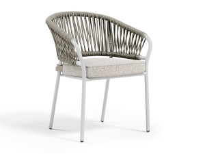 Садовый стул с алюминиевым подлокотником и веревкой