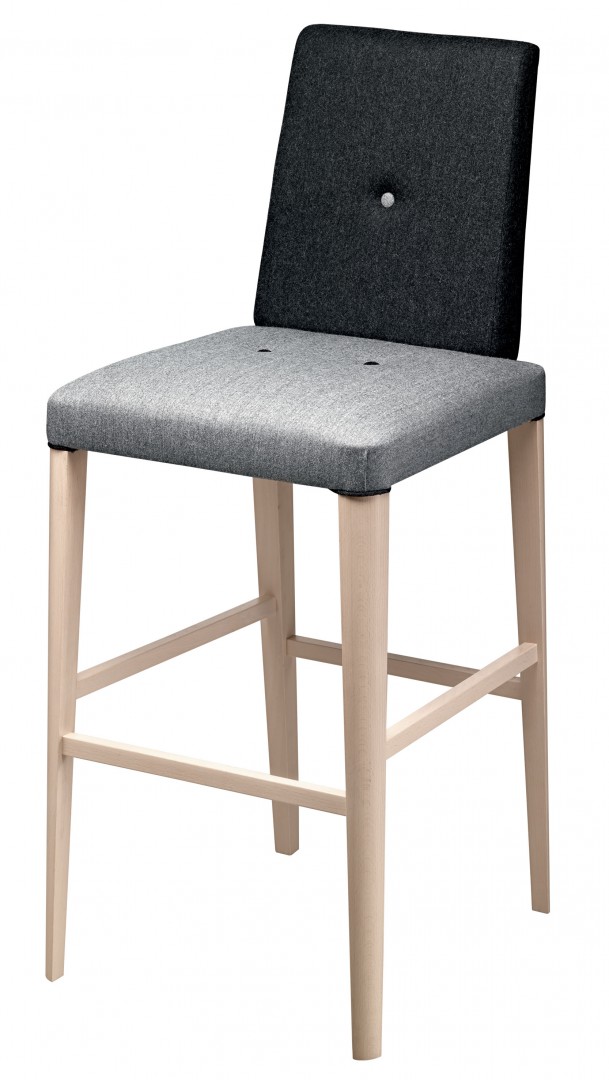 Punto 390 Барный стул с каркасом из бука, 4 ножки. Сиденье и спинка мягкие. Et al. Punto