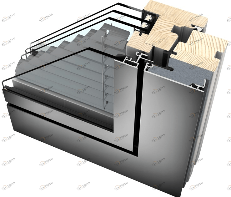 INTERNORM Italia Распашное окно из алюминия и дерева со встроенными жалюзи sun-id-1391157