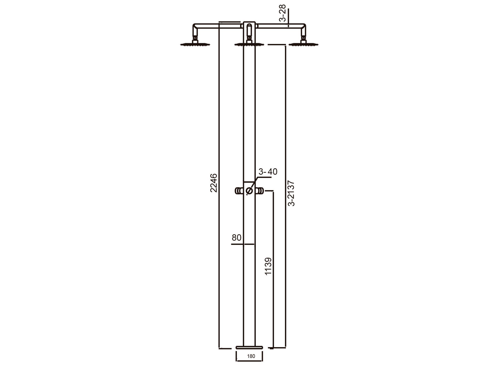 Открытый душ из нержавеющей стали SINED CERBERO 3T ARCH-00096288 - Вид №5