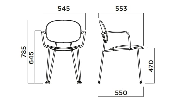 Полипропиленовый стул с подлокотниками Infiniti круглый ARCH-00048520 - Вид №6