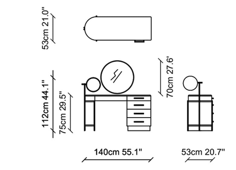 Деревянный туалетный столик NDESIGN румяна ARCH-00074329 - Вид №2