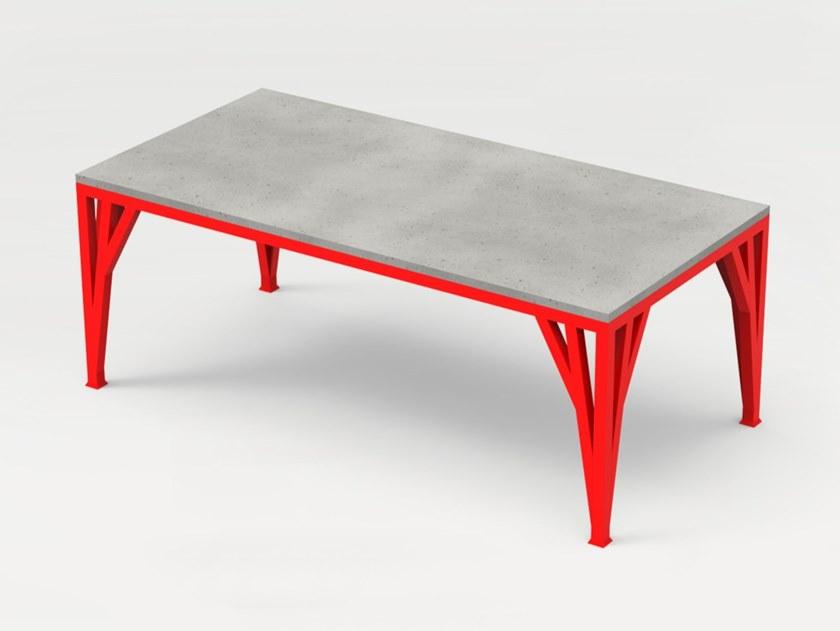 CO33 Прямоугольный бетонный стол со стальным основанием Tabula Blte1 - Вид №1