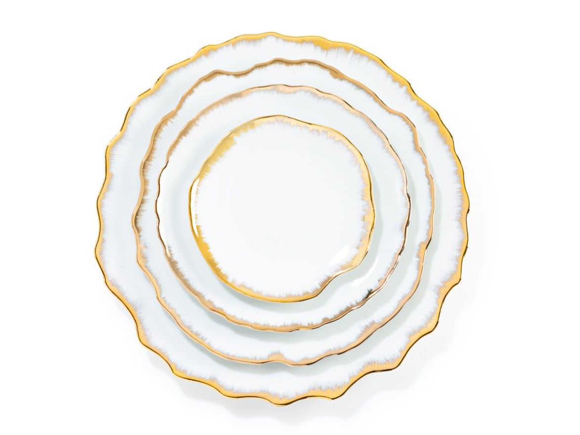 Фарфоровая круглая сервировочная тарелка Non Sans Raison Desire gold ARCH-00119817