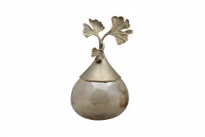 Ваза декоративная с крышкой 20х32 см "Гинкго" GARDA DECOR ДИЗАЙНЕРСКИЕ 00-3861200 Бежевый;золото