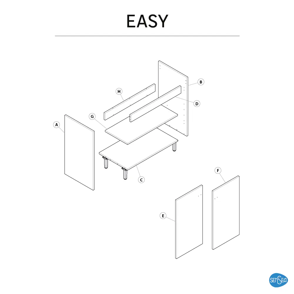 Тумба под раковину напольная Sensea Easy 70 см цвет белый 86197267 STLM-2169681 - Вид №9