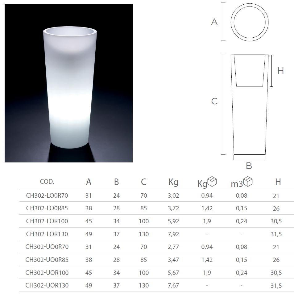 Lyxo Design Круглый светящийся горшок для цветов из полиэтилена sun-id-1456737 - Вид №2