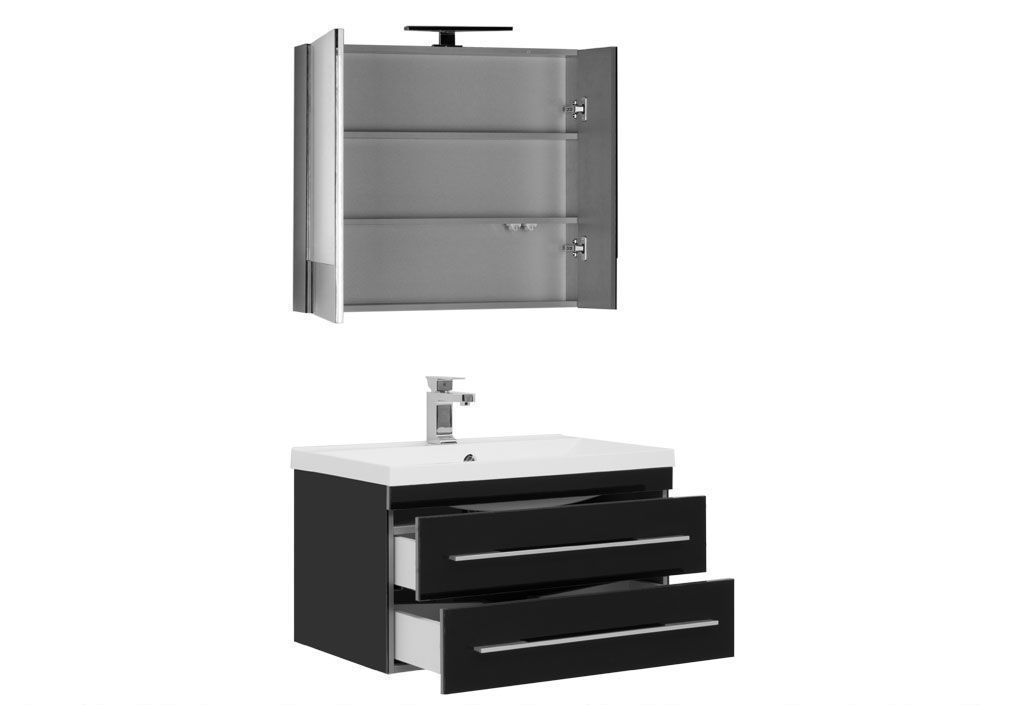 Мебель для ванной Aquanet Верона NEW 75 черный (подвесной 2 ящика) 00231033 - Вид №1