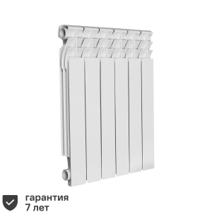 Радиатор секционный Oasis Aluminium 500/70 6 секций боковое подключение алюминий белый