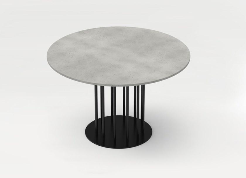 CO33 Круглый бетонный стол со стальным основанием Tabula Blte2 - Вид №3