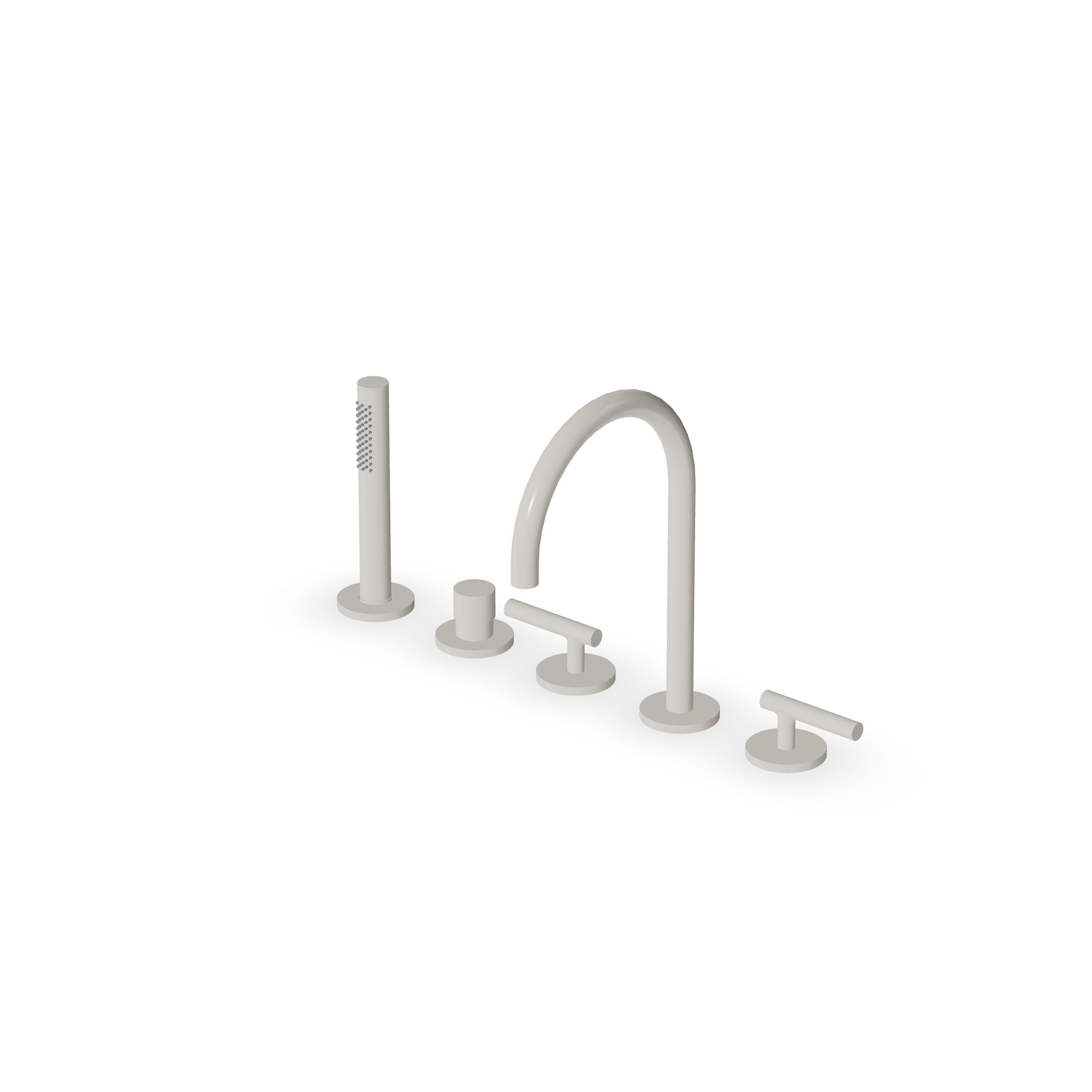 Смеситель для ванны с 5 отверстиями и ручным душем Zucchetti Pan S ARCH-00096596 - Вид №3