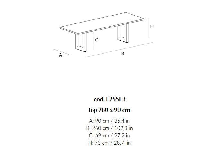 Прямоугольный обеденный стол из массива дерева Lando PALLADINO ARCH-00148444 - Вид №4