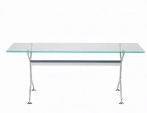 Alias Прямоугольный стол из алюминия и стекла Frametable