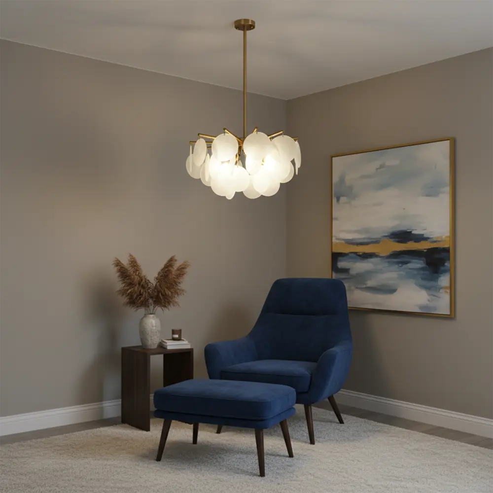 Люстра на штанге Telia 15 м² цвет бронза/белый ESTARES STLM-2177905 - Вид №5