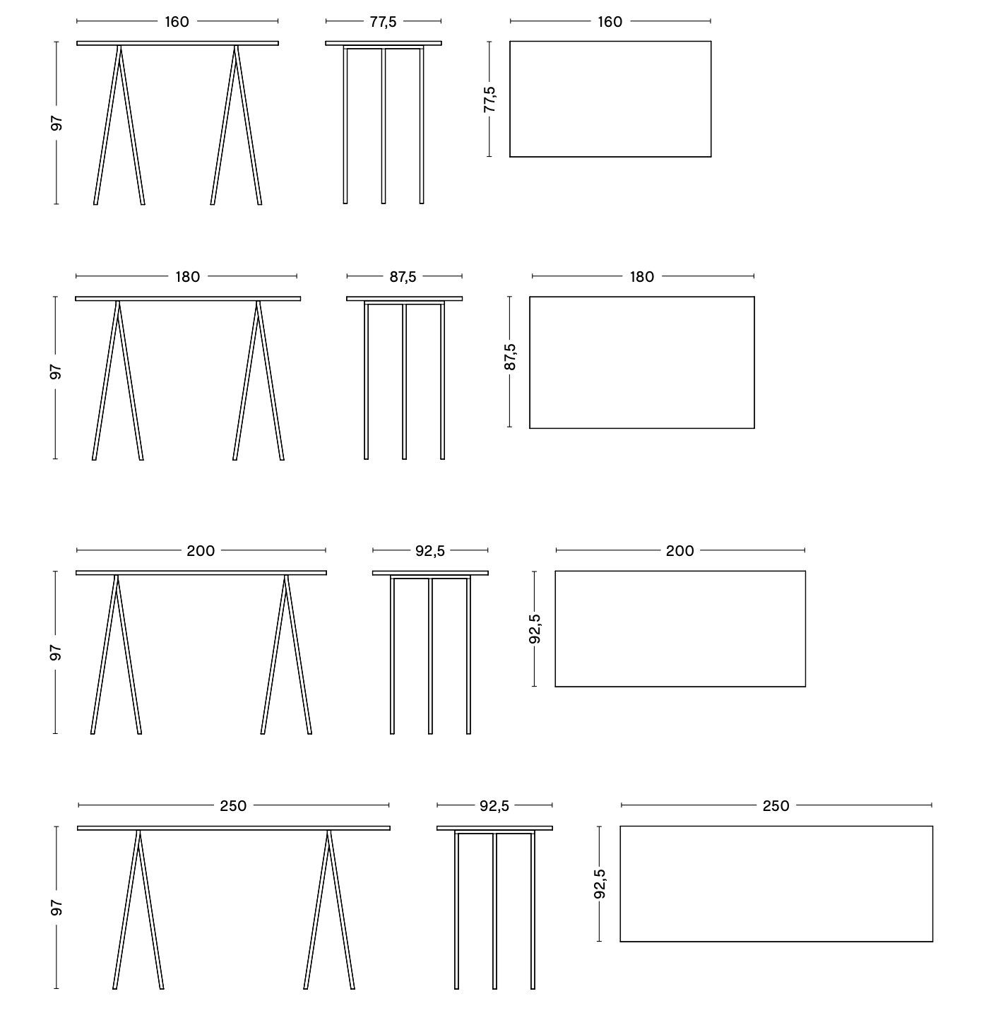 Прямоугольный стол Hay петля ARCH-00071514 - Вид №28