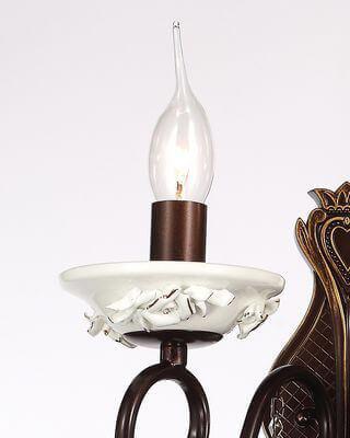 Бра керамическое коричневое "Кейнд" W17059/2LBCG1 LUMIEN HALL СВЕЧА 00-3931597 Коричневый  - Вид №3