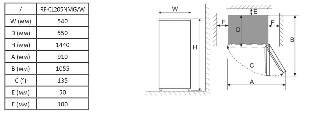 5401288 Холодильник с морозильником   DEXP B2-21AMG белый STDN-0143814 - Вид №12