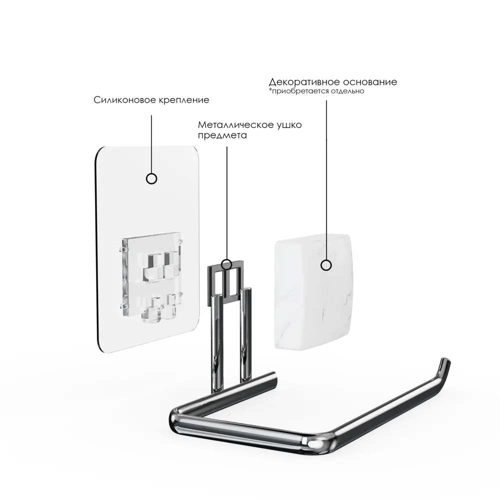 Полка для ванной угловая Lemer You Color на клею сталь цвет хром Без серии STLM-2043719 - Вид №2