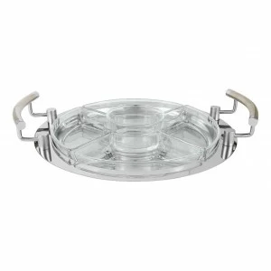 Поднос серебристый с менажницей, 5 секций "Перле" REGENT ПЕРЛЕ 00-3946602 Хром
