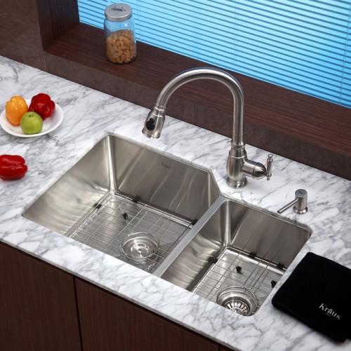 KHU123-32 Мойка кухонная прямоугольная Krausru  - Вид №11