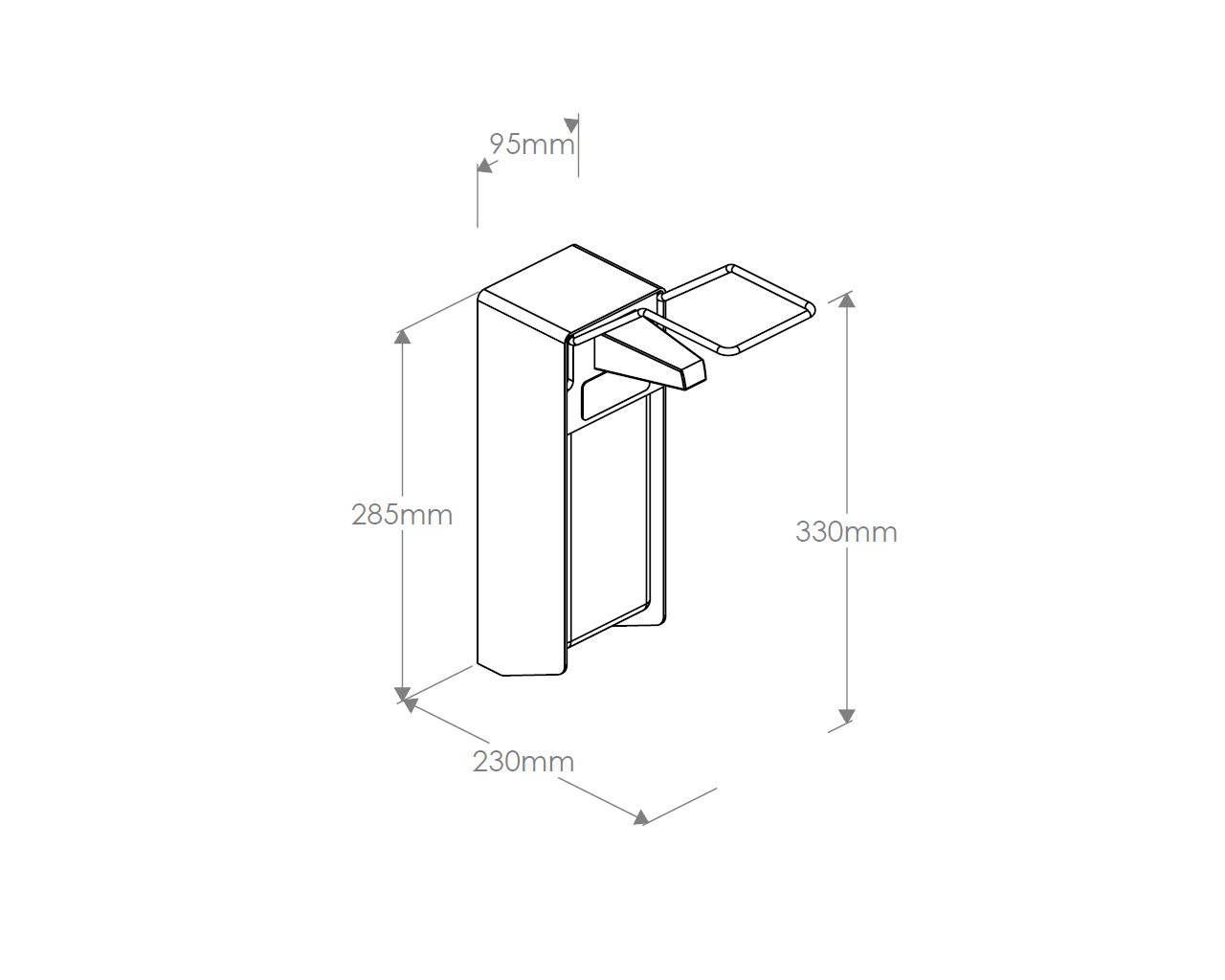 D10 Дозатор дезинфицирующего средства с локтевой кнопкой, емкость бака 1000 мл, металл Merida  - Вид №1