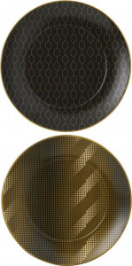 10671509 Wedgwood Набор тарелок закусочных Wedgwood Аррис Акцент 20см, фарфор, 4шт Фарфор костяной