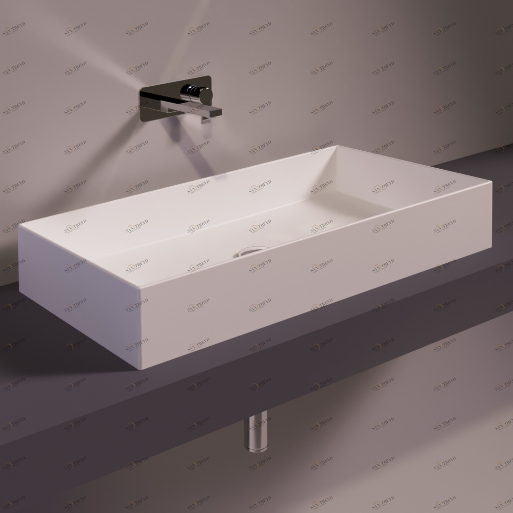 AG80BIANCOMATT Накладная раковина на столешницу  прямоугольная Simas Agile