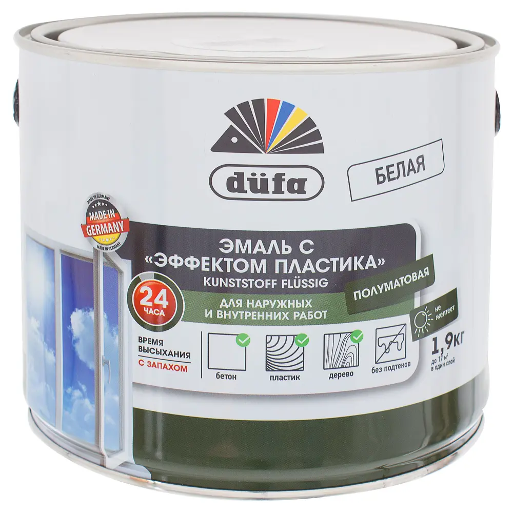 Эмаль с эффектом пластика цвет белый 1.9 кг 18511351 STLM-2121470 Dufa  - Вид №1