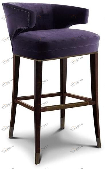 BRABBU Табурет высокий, обитый тканью, со спинкой Ibis sun-id-1422610