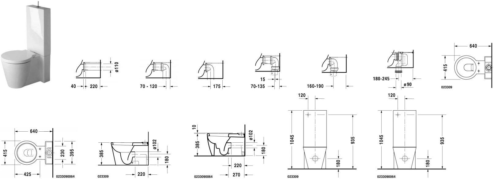 023309 Компакт унитаз с бачком Белый Duravit Starck 1 Германия - Вид №1