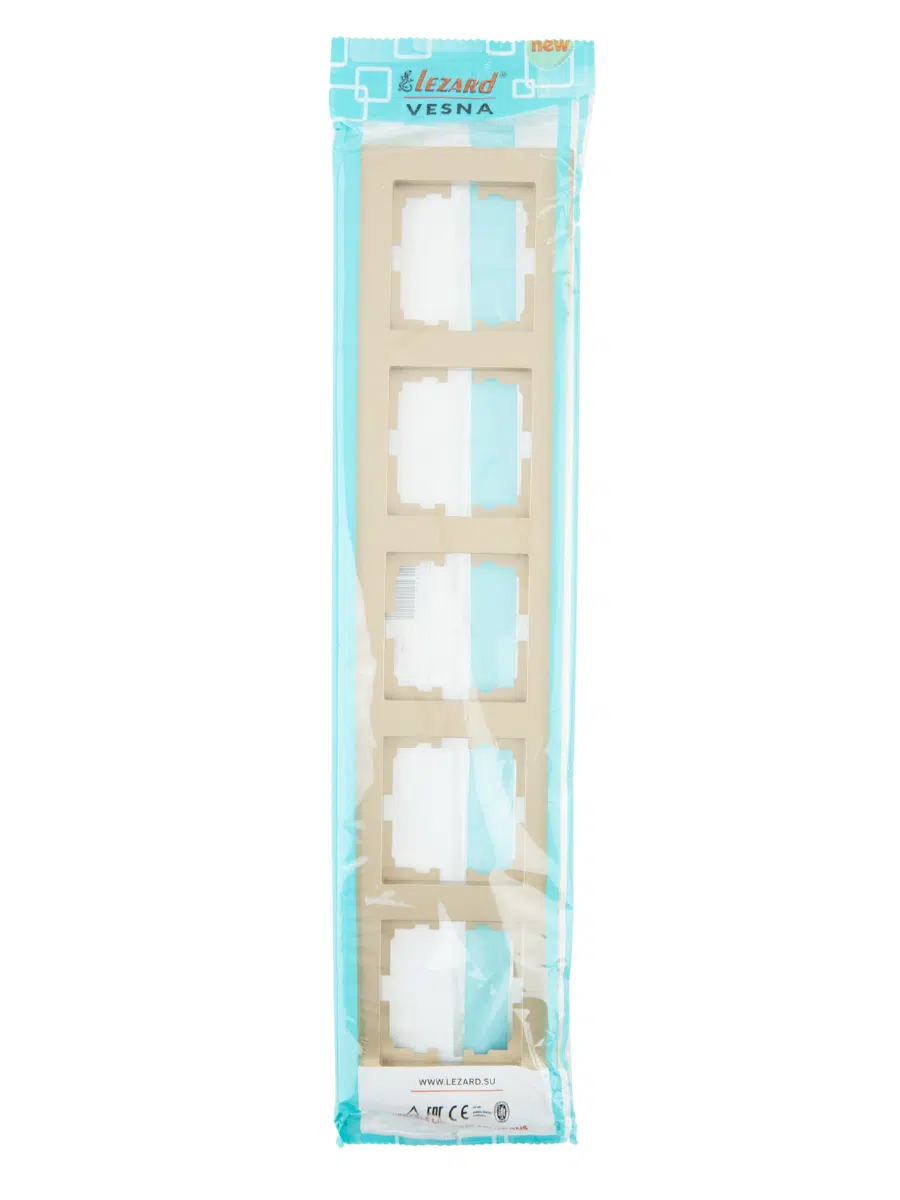 VESNA Рамка 5-ая горизонтальная без вст золото LEZARD 742-3600-150 - Вид №3