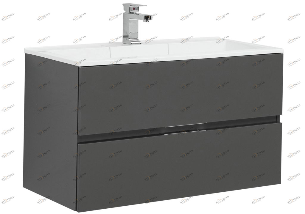 Тумба с раковиной Aquanet Алвита 90 серый антрацит 0024011100187182