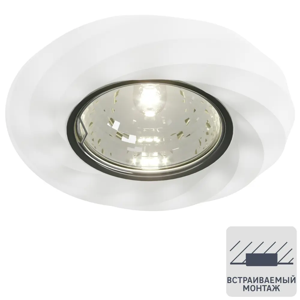 Светильник точечный встраиваемый Milano 51201 с LED-подсветкой под отверстие 60 мм, 2 м², цвет белый 82411460 STLM-2073136 ITALMAC 