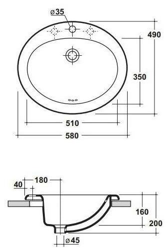 Lil4658101 Встроенная раковина под столешницу овальная Olympia Ceramica LAVABI D'ARREDO - Вид №2