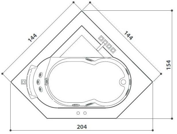 Jacuzzi® Угловая гидромассажная ванна из Corian® Aura sun-id-1428207 - Вид №1