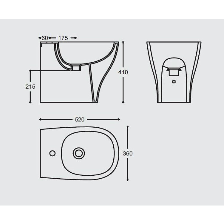 20258 Биде напольное MY new! Ceramica Hidra - Вид №1