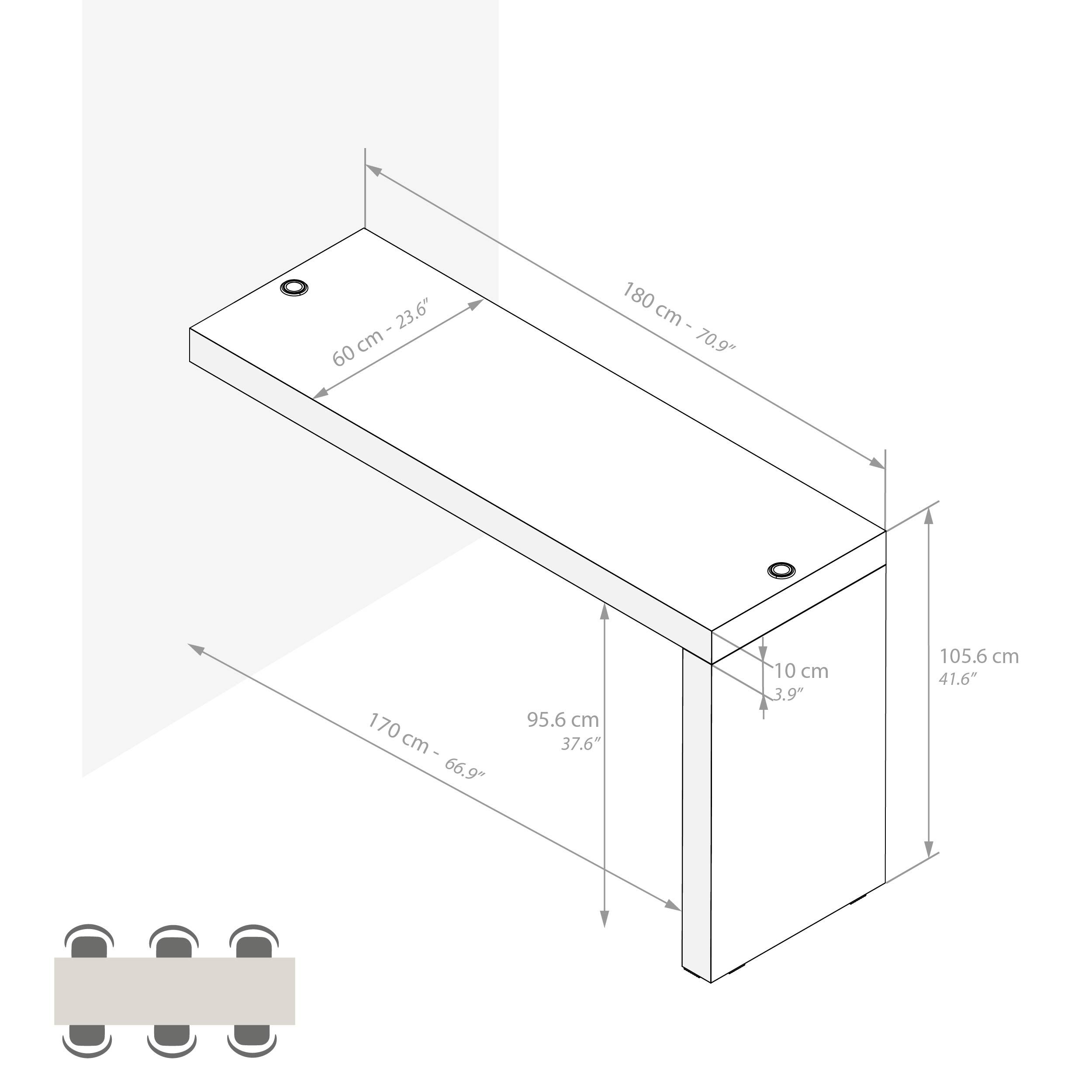 Высокий стол на полуострове в меламине с беспроводным зарядным устройством Mobili Fiver Evolution ARCH-00028433 - Вид №36