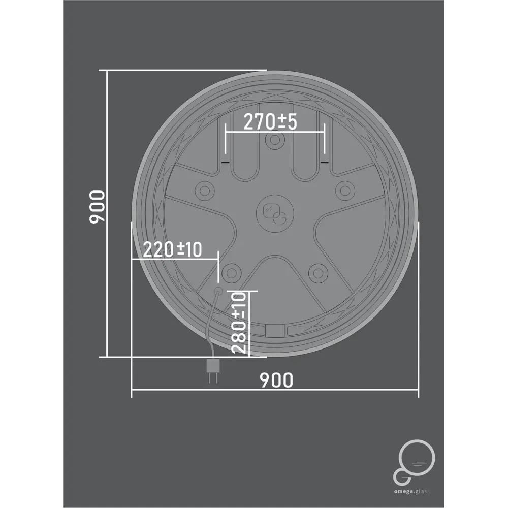 Зеркало OMEGA GLASS с парящей подсветкой 90 см 82708112 Круглое STLM-0034553 - Вид №8